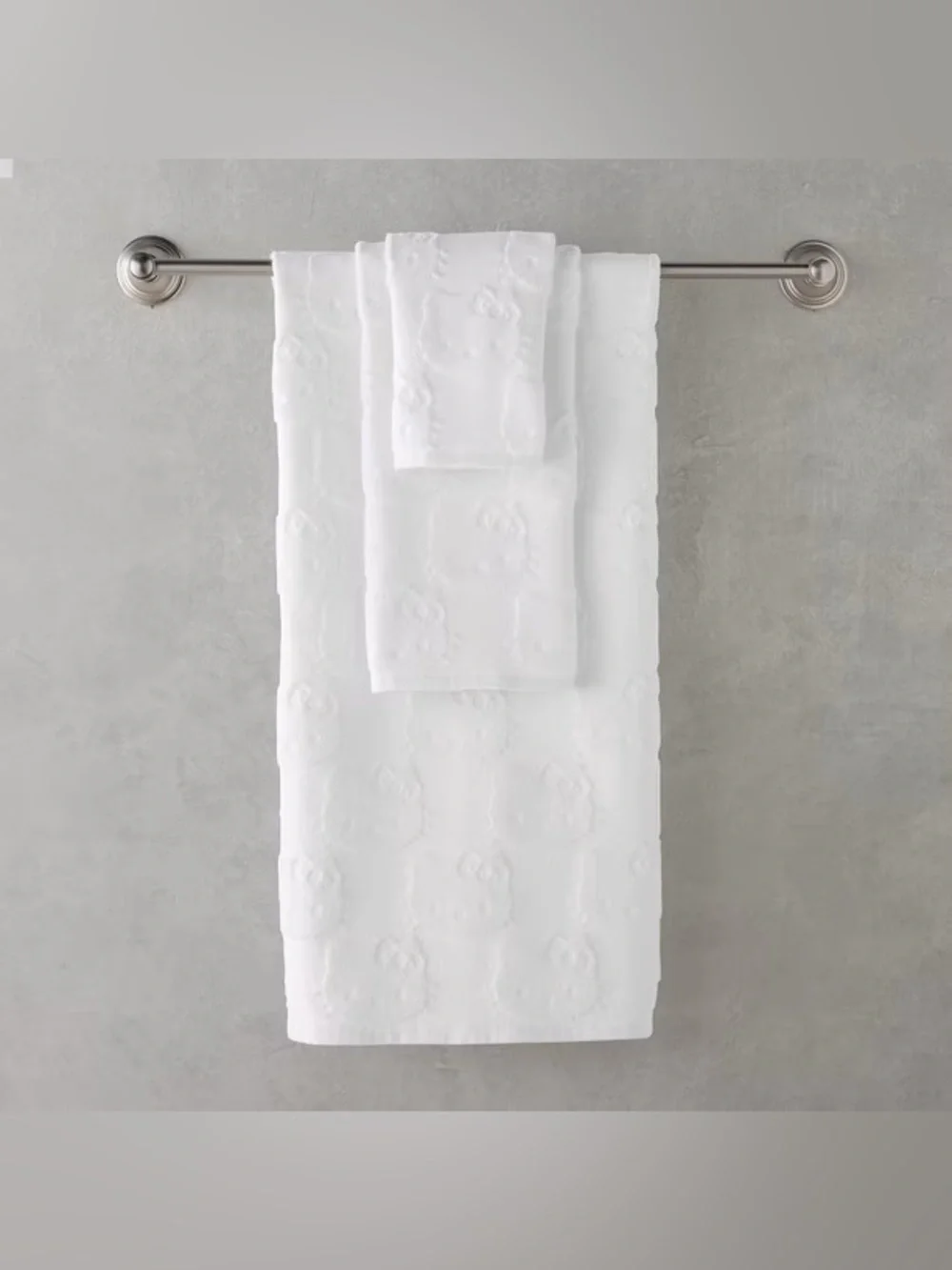 Hello Kitty Licensed 3-Piece Sculpted Debossed Bath Towel Set
